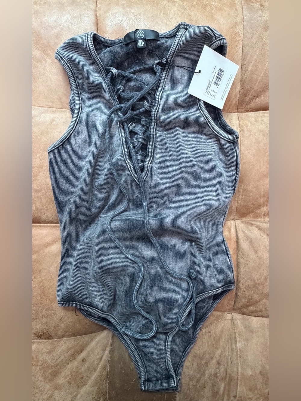 NEW ribbed acid wash bodysuit